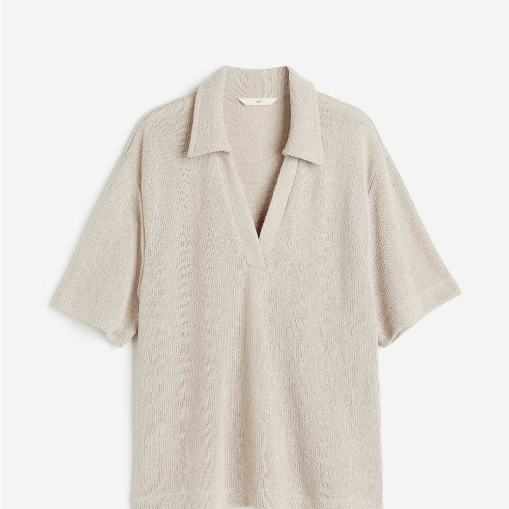 H&M Beige Short Sleeve Polo Top